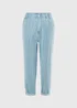 Blue Pinstripe Paperbag Jeans - Size 8 Image 1
