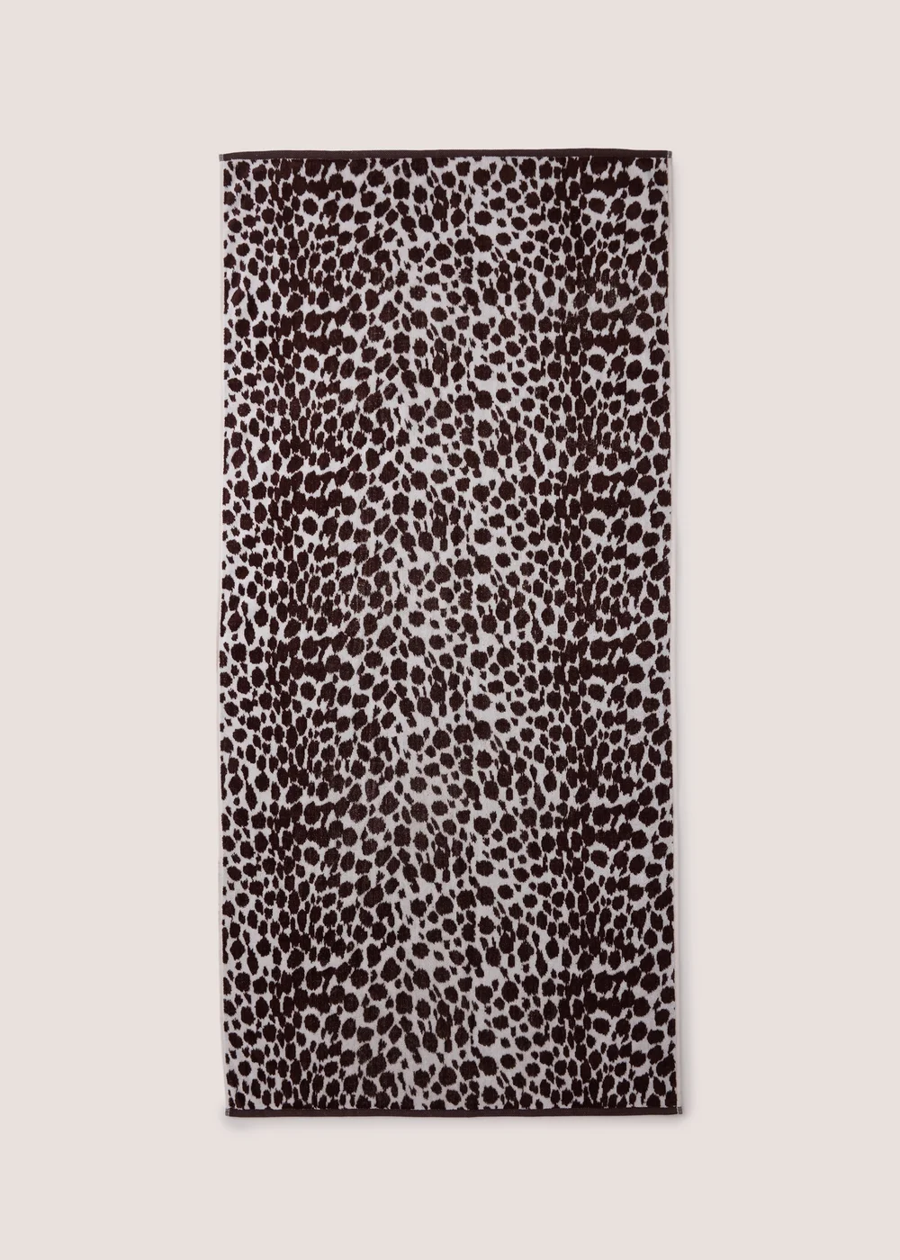 Brown Leopard Jacquard Beach Towel Image 1