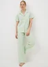 Green Stripe Woven Button Up Pyjama Set - 8 Image 1