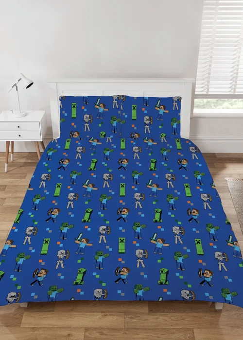 Minecraft Blue & Green Bed Set - Single Image 2