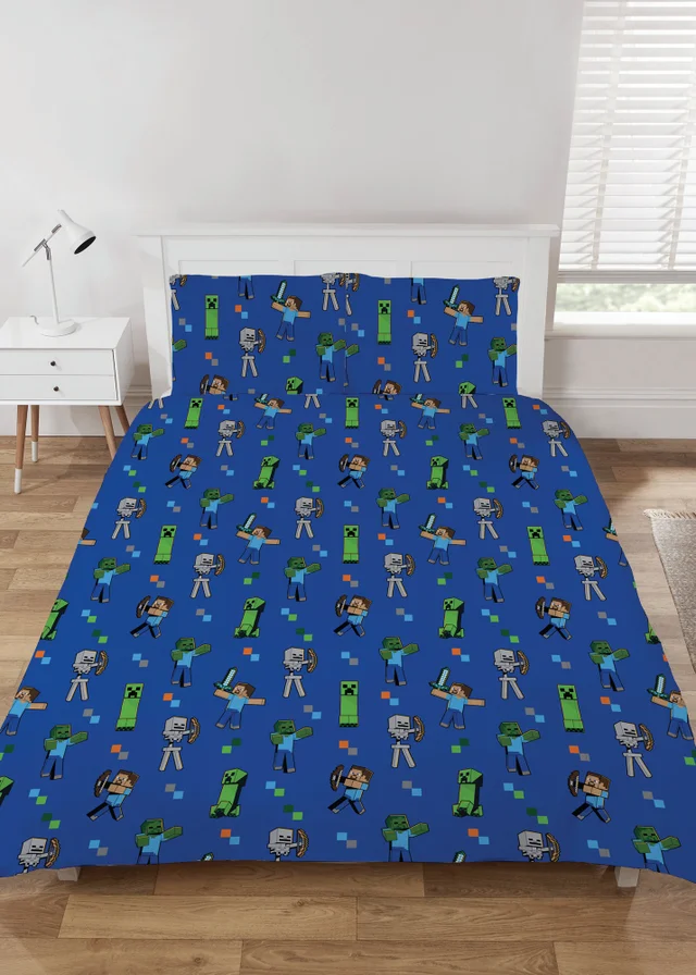 Minecraft Blue & Green Bed Set