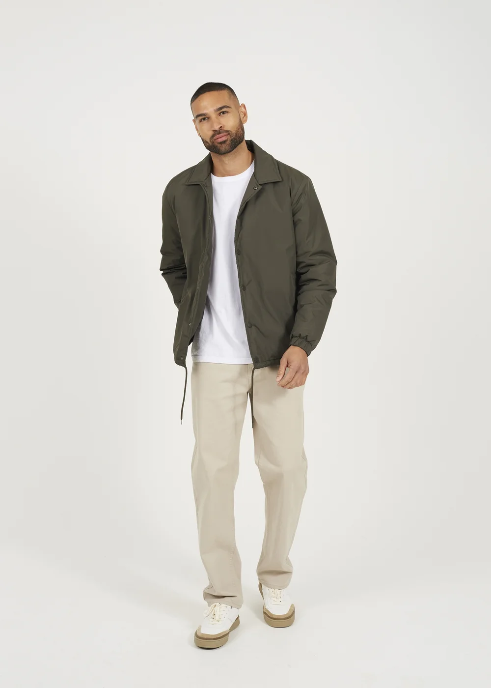Brave Soul Khaki Padded Coach Jacket - M Image 4