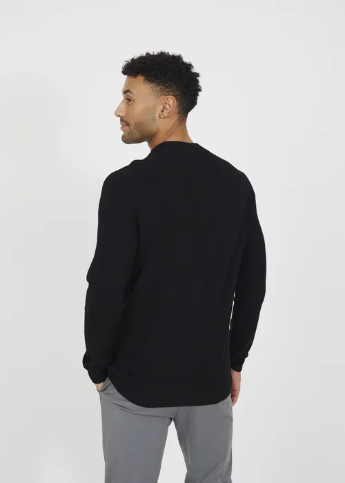 Brave Soul Black Long Sleeve Ribbed Raglan Jumper - L Image 2