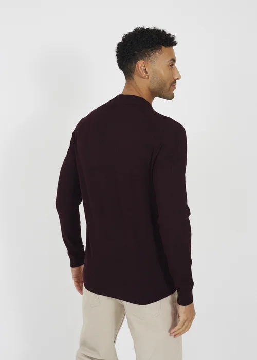 Brave Soul Burgundy Long Sleeve Ribbed Raglan Jumper - 2XL Image 2