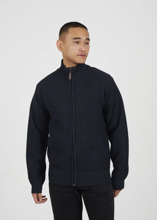 Brave Soul Navy Funnel Neck Jumper with Fleece Lining - XL Image 1