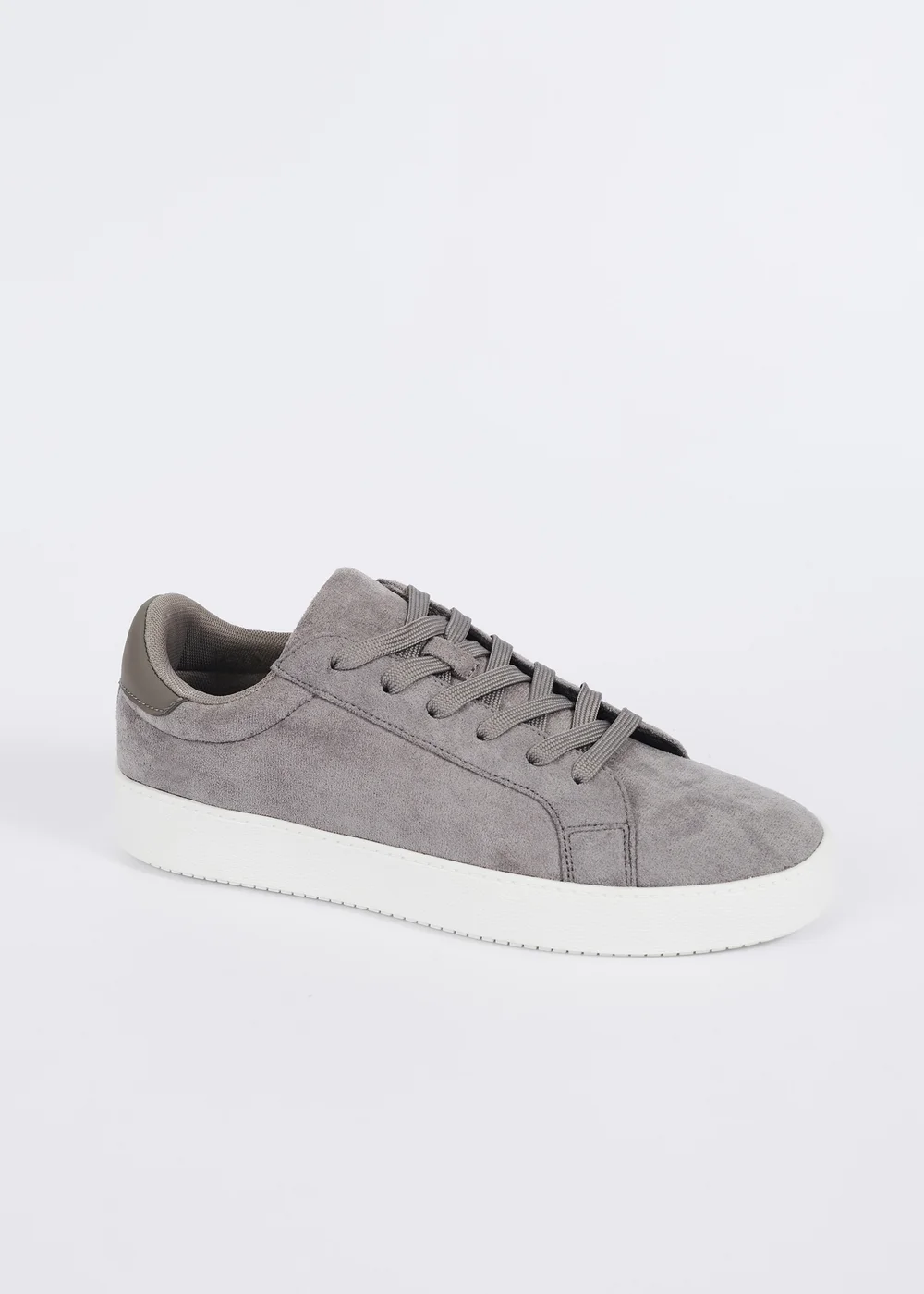 Brave Soul Grey Faux Suede Trainers with Contrast Sole - 7 Image 1