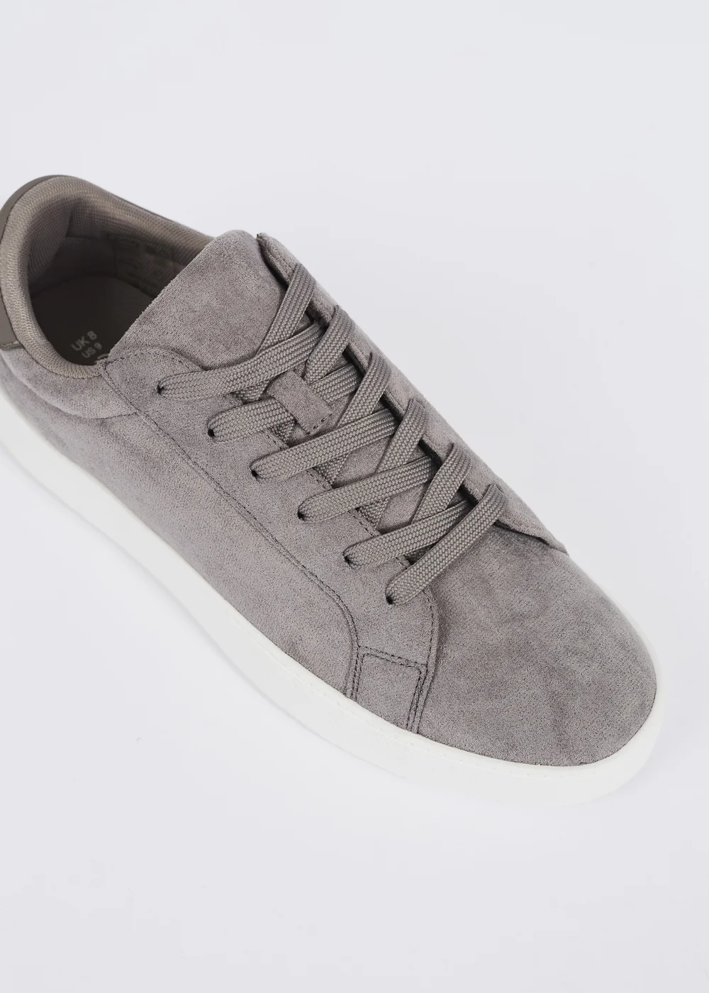 Brave Soul Grey Faux Suede Trainers with Contrast Sole - 7 Image 3