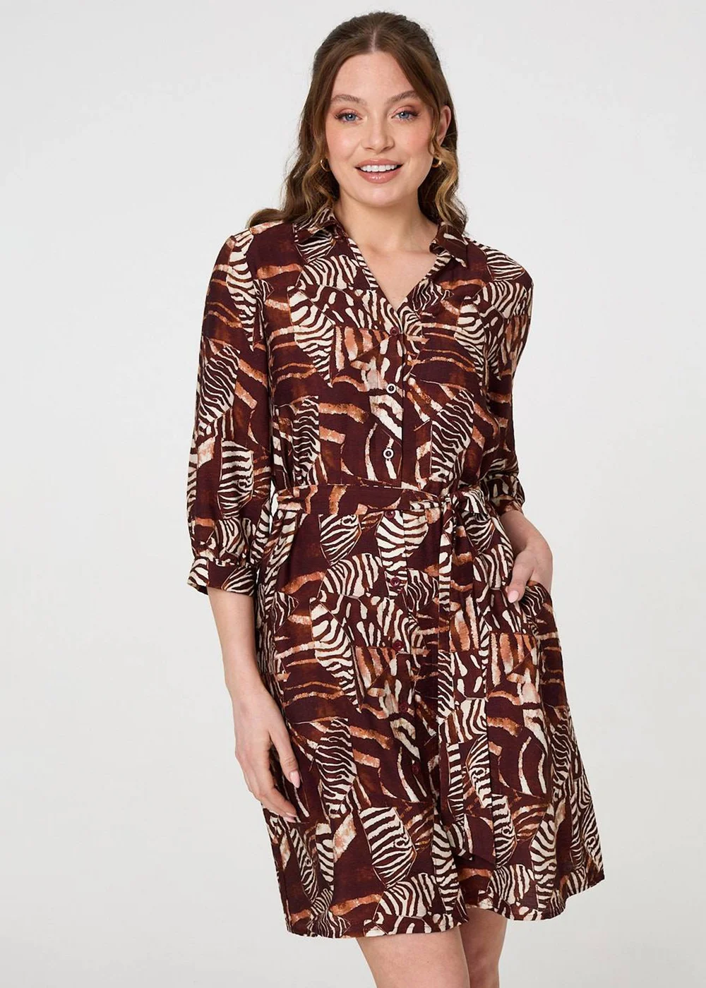 animal print shirt dress uk Feline Fancy Multi Mixed Floral Animal Print Shirt Dress
