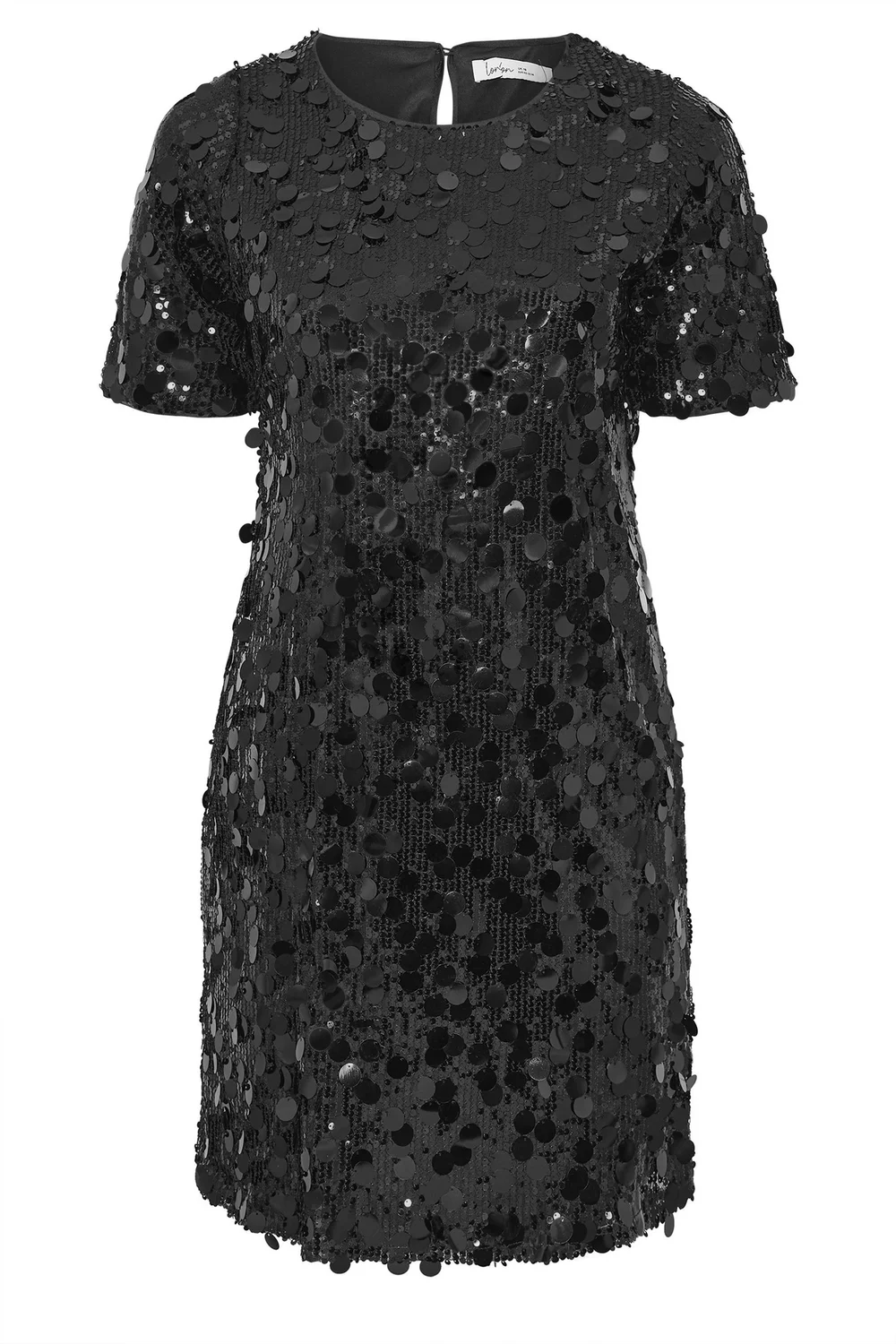 Yours London Curve Black Sequin T-Shirt Dress - 26-28 Yours London Curve Black Sequin T-Shirt Dress - 26-28