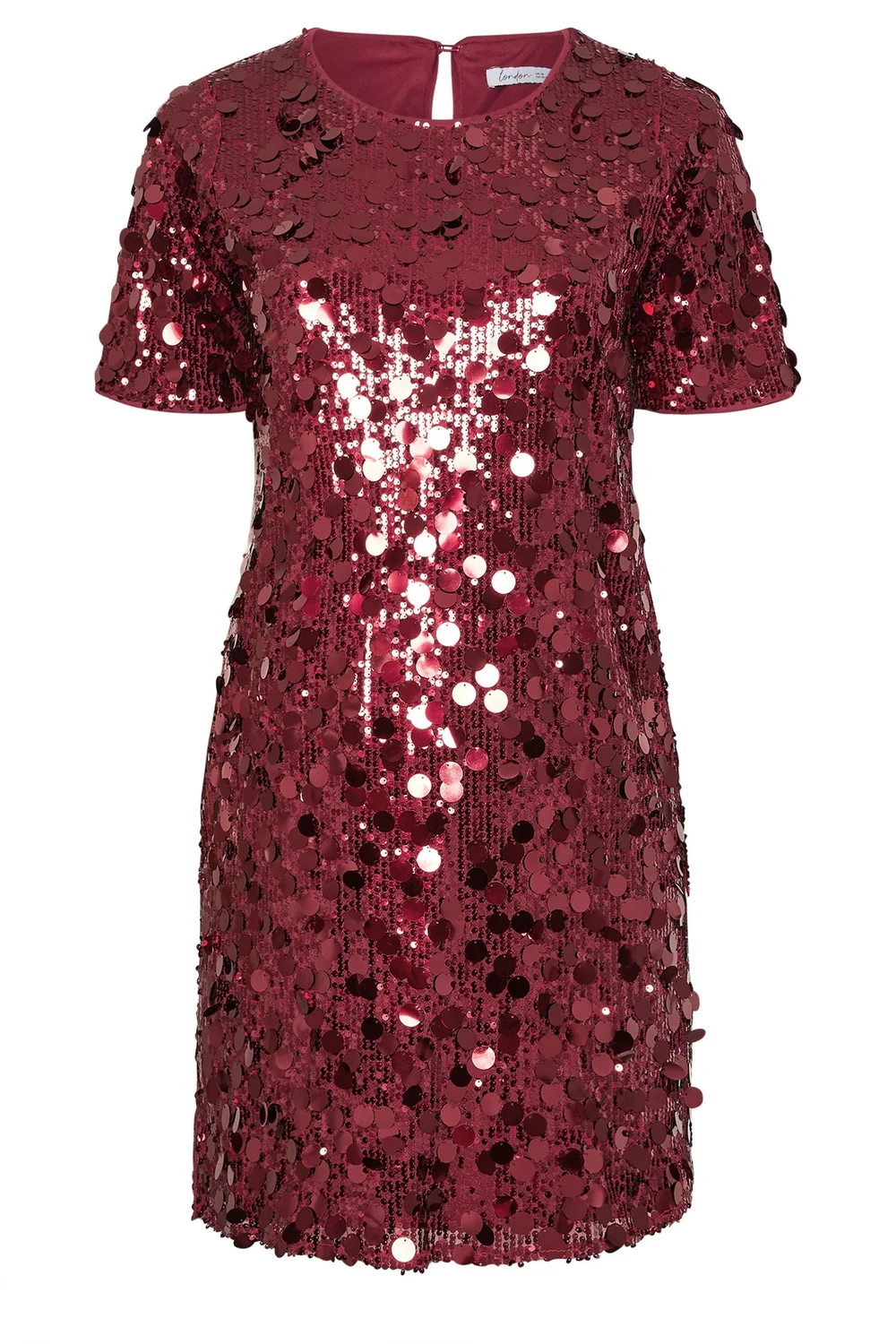 Yours London Curve Burgundy Red Sequin T-Shirt Dress - 14 Yours London Curve Burgundy Red Sequin T-Shirt Dress - 14