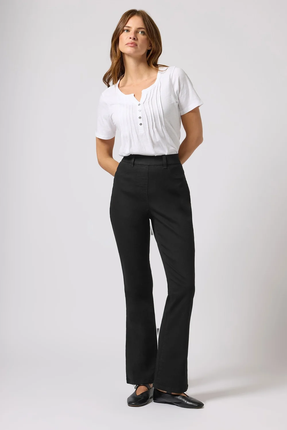 M&Co Black Bootcut Jeggings - 18/L31 Image 2