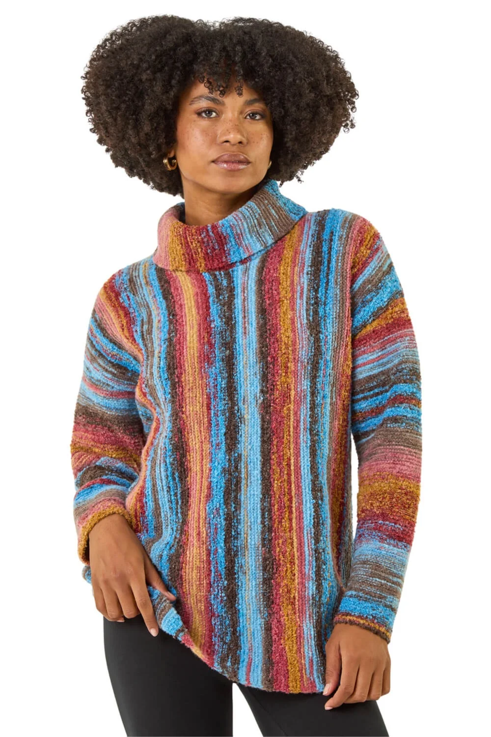 Roman Rust Space Dye Roll Neck Knit Jumper - 10 Image 1