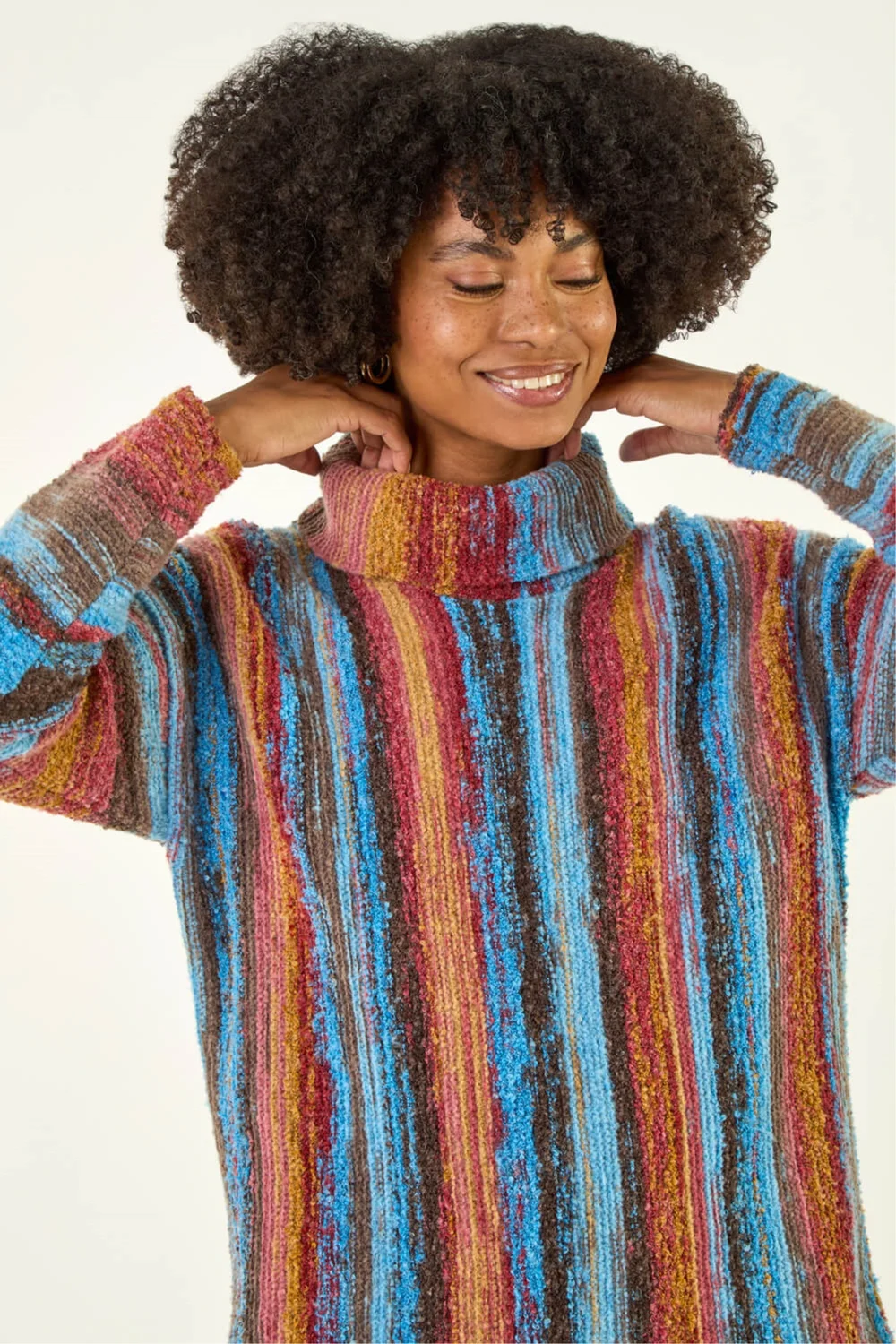 Roman Rust Space Dye Roll Neck Knit Jumper - 10 Image 4