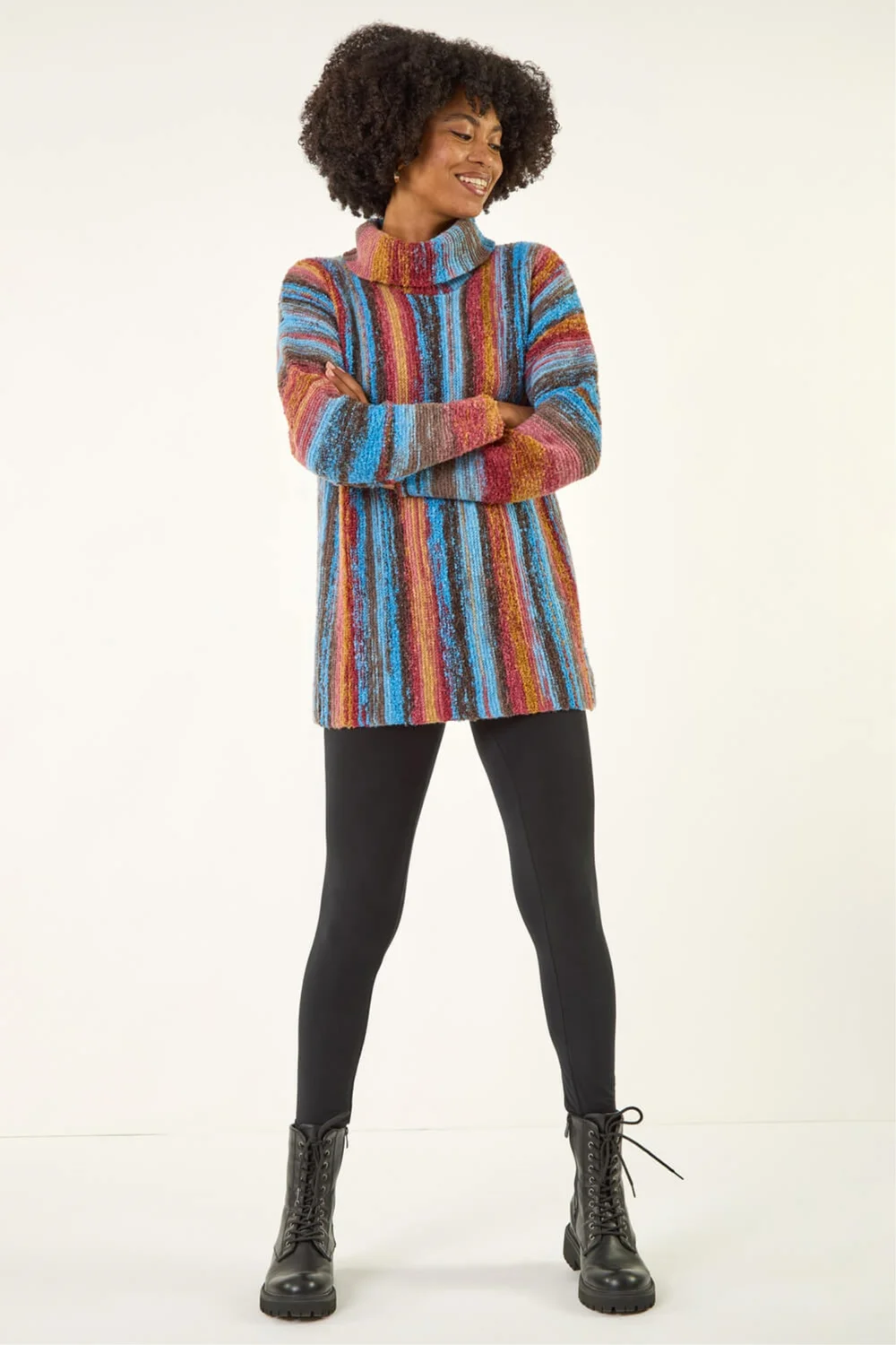 Roman Rust Space Dye Roll Neck Knit Jumper - 10 Image 2