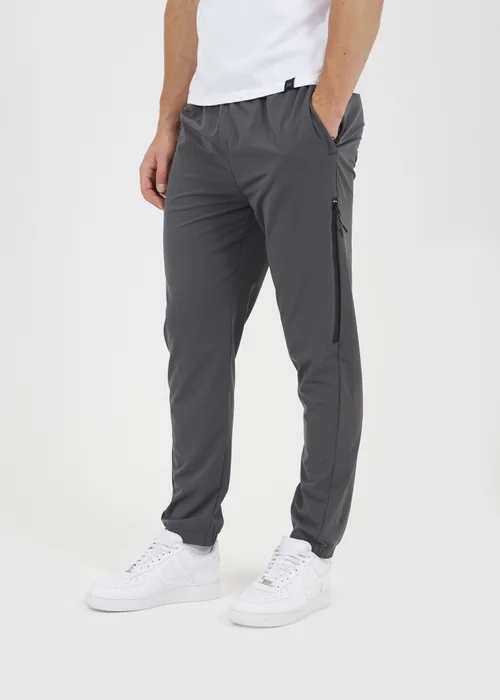 Brave Soul Dark Grey Straight Leg Elasticated Waist Trousers - M Image 1