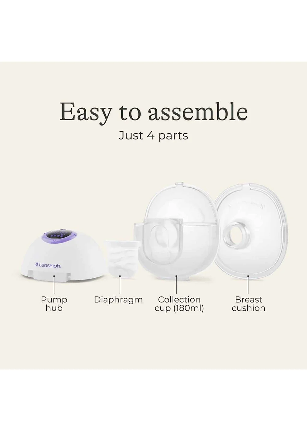 Lansinoh Clear Wearable Double Breast Pump - One Size Image 4