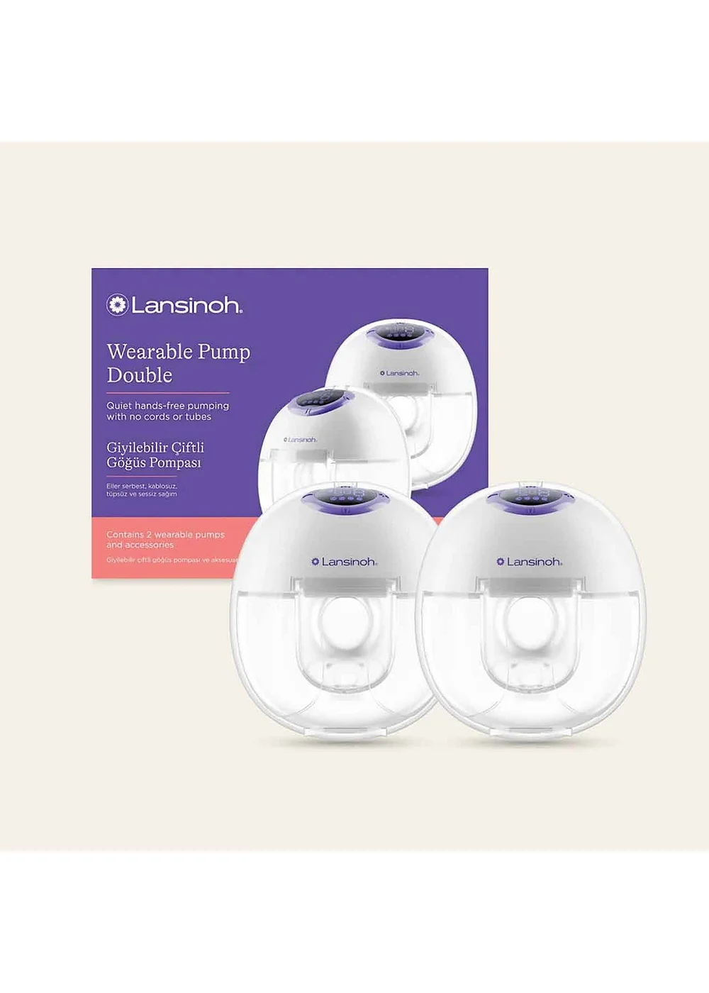 Lansinoh Clear Wearable Double Breast Pump - One Size Image 1