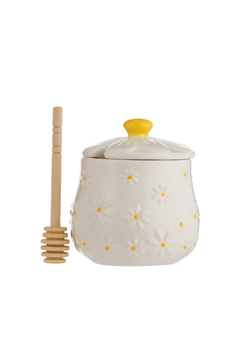 Price & Kensington Cream Daisy Honey Pot & Drizzler - One Size Image 1