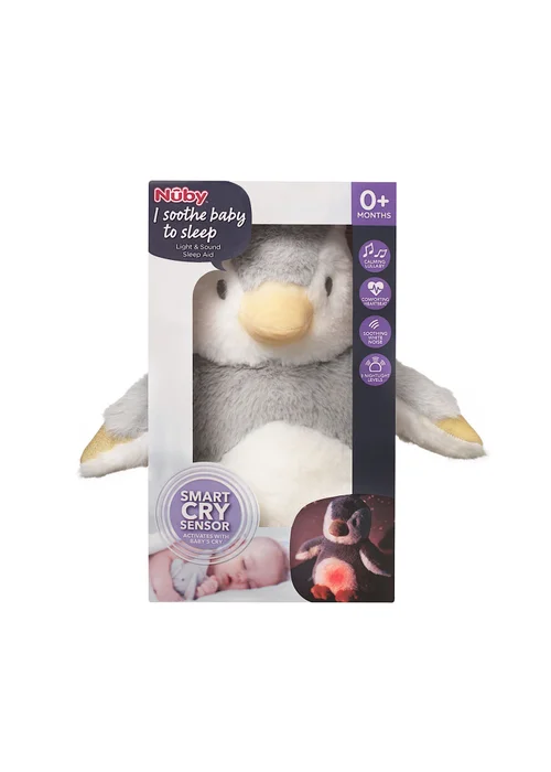 Nuby Light Grey Penguin Cry Sensor Sleep Aid - One Size Image 4