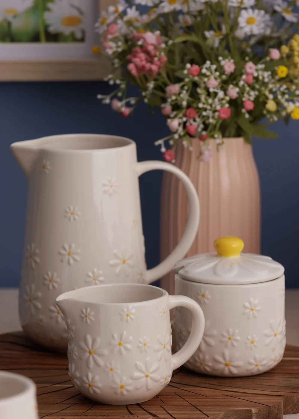Price & Kensington Cream Daisy Milk Jug & Sugar Bowl Set - One Size Image 2