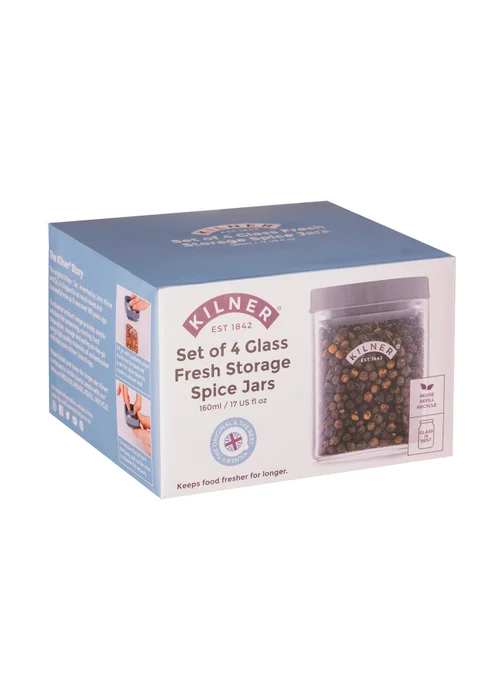 Kilner Fresh Storage 4 Piece Spice Jar Set 0.16L - One Size Image 2