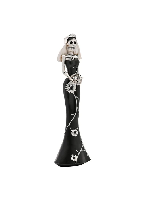 Hocus Pocus Black & White Skeleton Bride Figurine - One Size Image 2