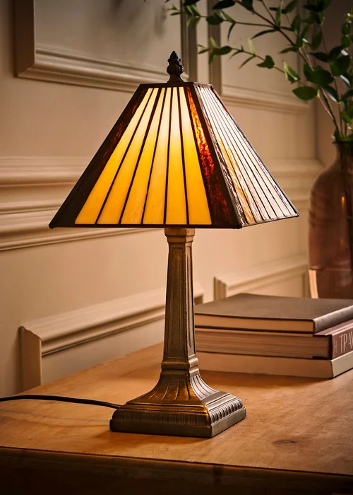 ValueLights Tiffany Stained Glass Antique Brass Table Lamp - One Size Image 3