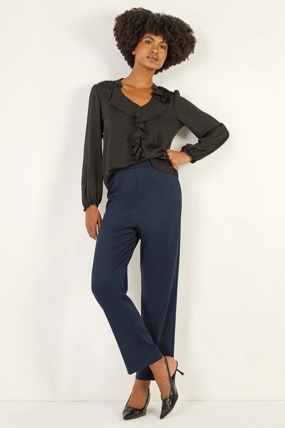 Roman Navy Straight Leg Ponte Trouser - 14 Image 1