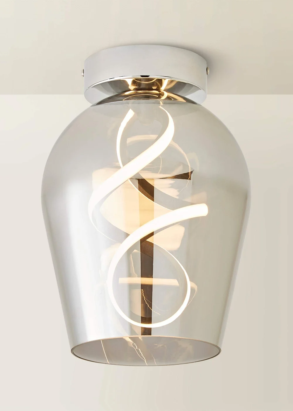 ValueLights Helix Smoked Glass Integrated LED Ceiling Light - One Size Image 3