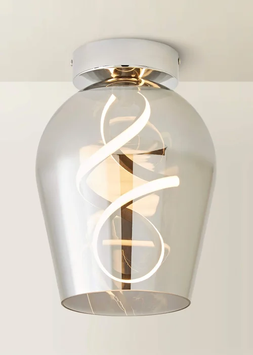 ValueLights Helix Smoked Glass Integrated LED Ceiling Light - One Size Image 3