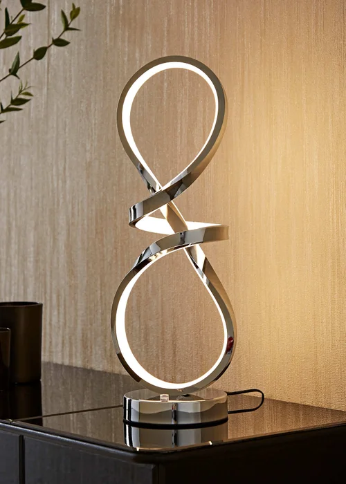 ValueLights Infinity Swirl Integrated LED Touch Dimmer Table Lamp - One Size Image 1