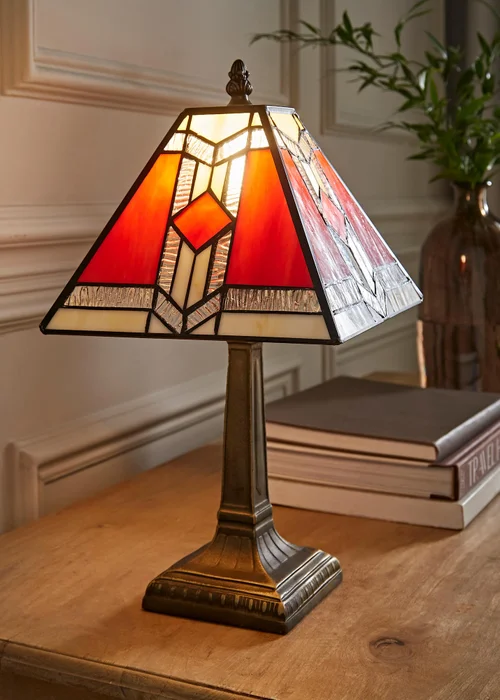 ValueLights Tiffany Aztec Stained Glass Table Lamp - One Size Image 1