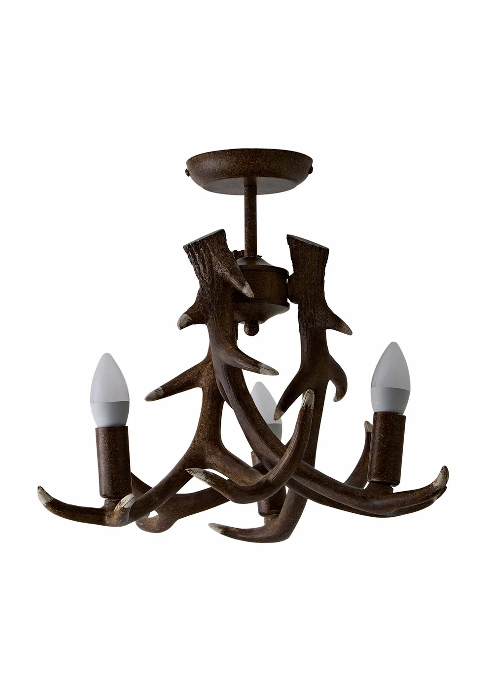 ValueLights Caribou Rustic Antler 3 Way Ceiling Light - One Size Image 2