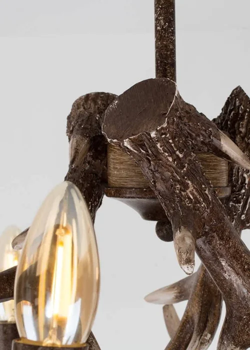 ValueLights Caribou Rustic Antler 3 Way Ceiling Light - One Size Image 3