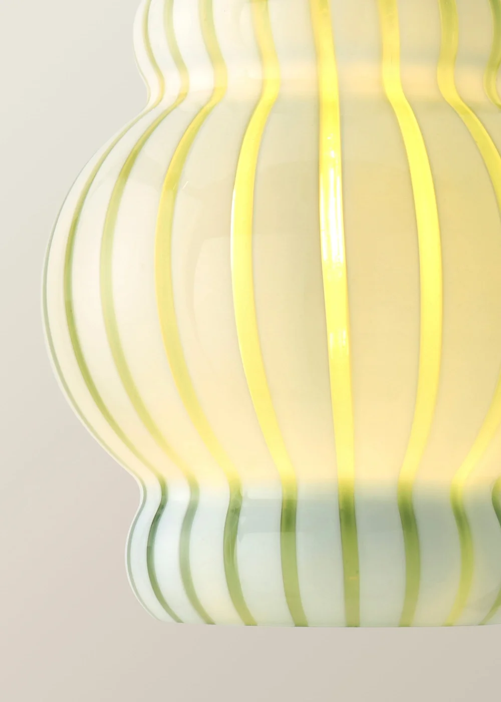 ValueLights Taffy Green Stripe Glass Pendant Ceiling Light - One Size Image 6