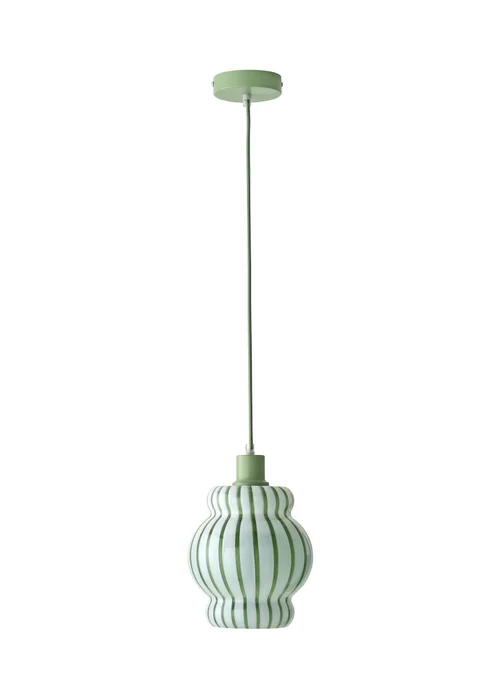 ValueLights Taffy Green Stripe Glass Pendant Ceiling Light - One Size Image 5