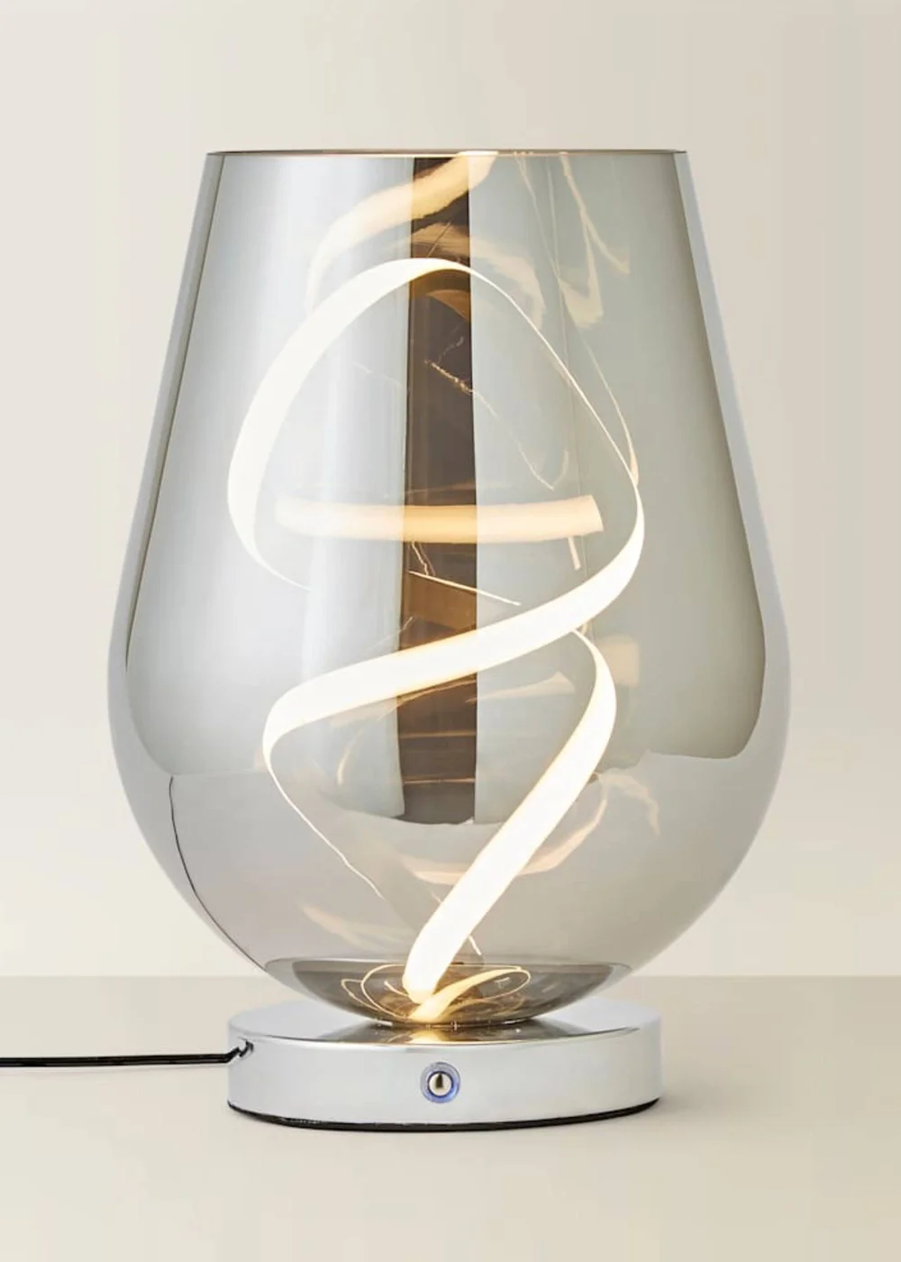 ValueLights Helix Smoked Glass Integrated LED Table Lamp - One Size Image 3