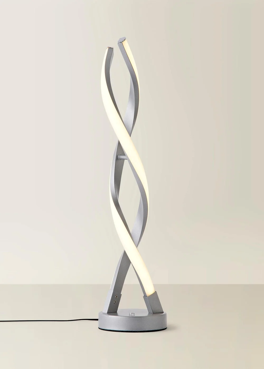 ValueLights Silver Infinity Double Twist Integrated LED Table Lamp - One Size Image 3