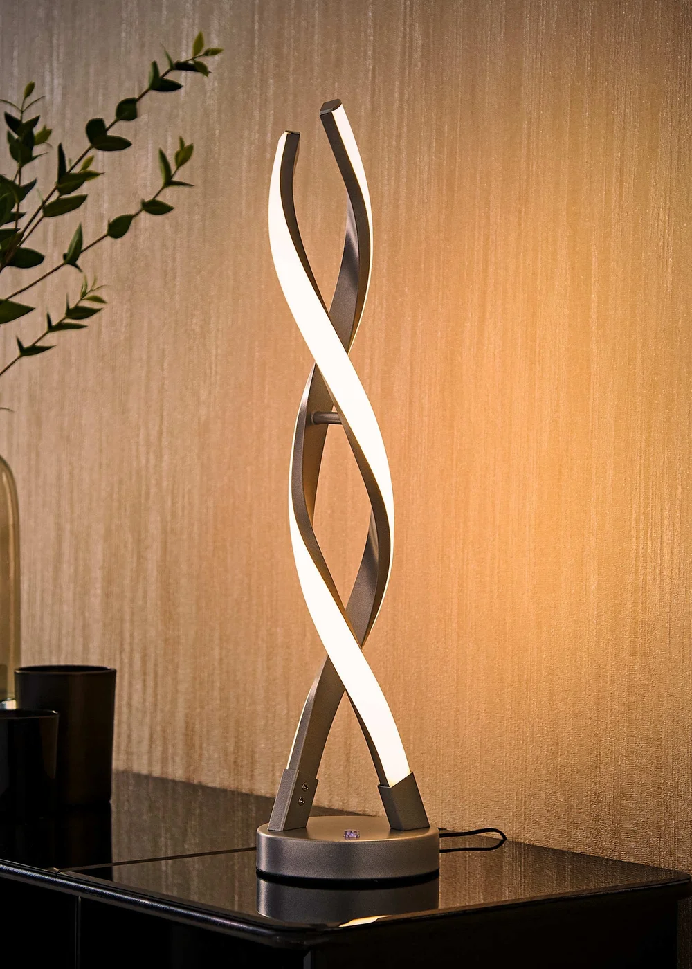 ValueLights Silver Infinity Double Twist Integrated LED Table Lamp - One Size Image 2