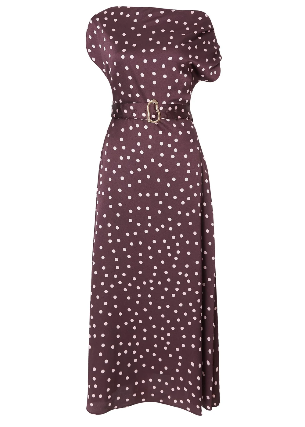 Quiz Burgundy Polka Dot Midaxi Dress - 8 | Matalan Quiz Burgundy Polka Dot Midaxi Dress - 8 | Matalan