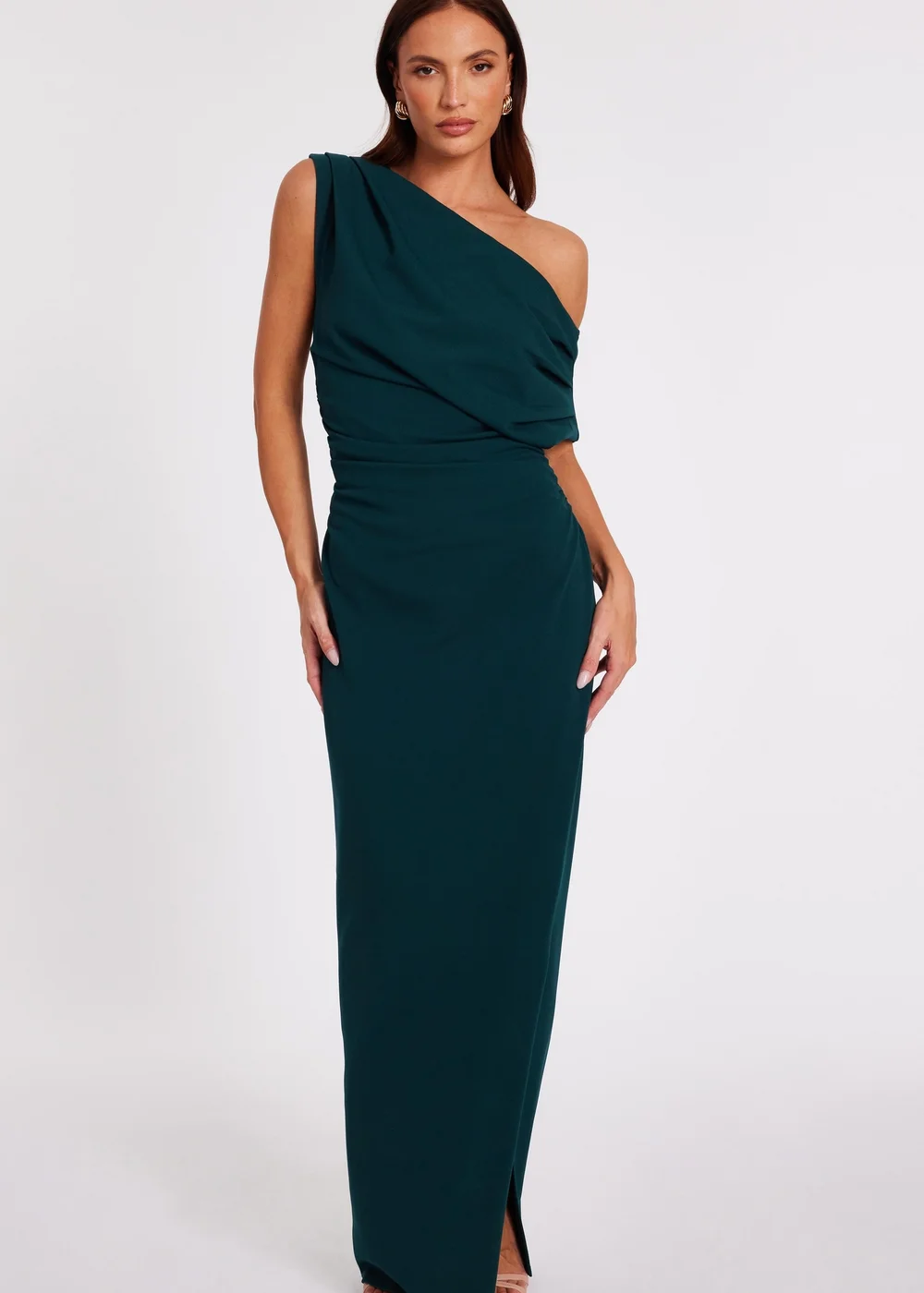 Quiz Green Asymmetric Maxi Dress - 12 | Matalan Quiz Green Asymmetric Maxi Dress - 12 | Matalan
