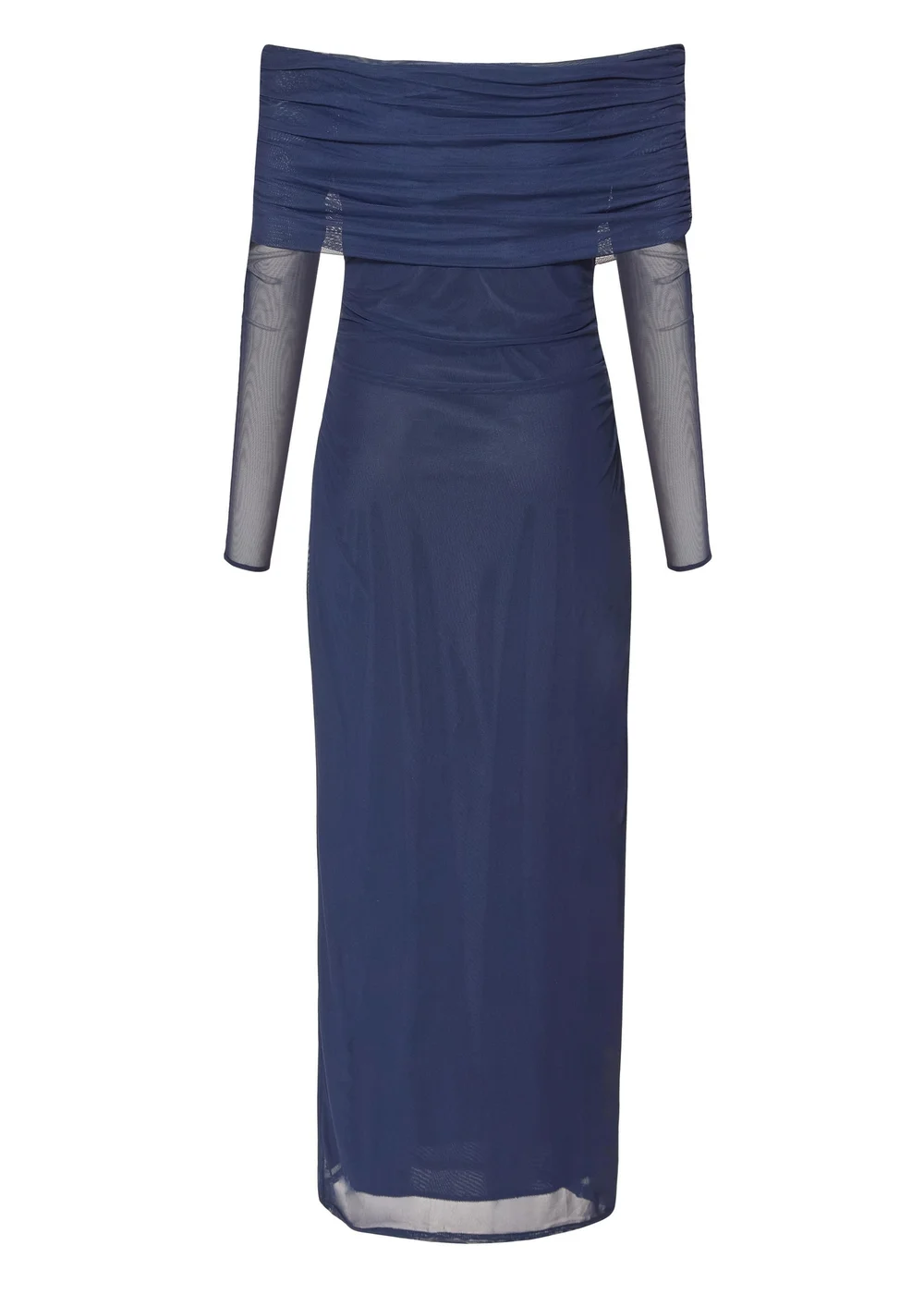 quiz navy and cream dress Depop Quiz Navy And Cream Dress Quiz Navy Bardot Split Maxi Dress Worn