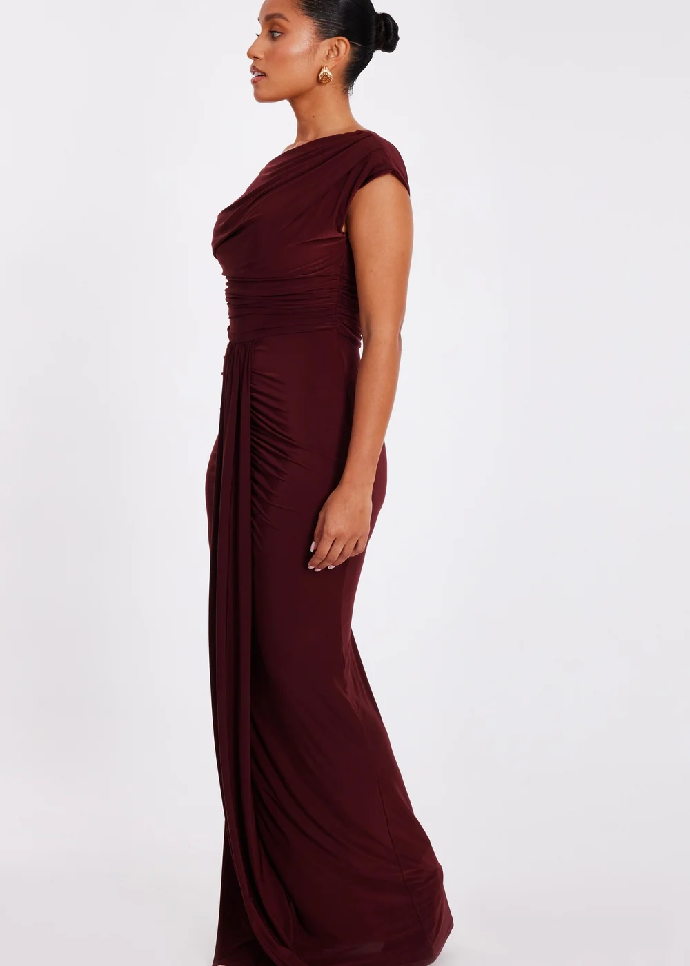 Quiz Burgundy Petite Off Shoulder Maxi Dress - 6 | Matalan Quiz Burgundy Petite Off Shoulder Maxi Dress - 6 | Matalan