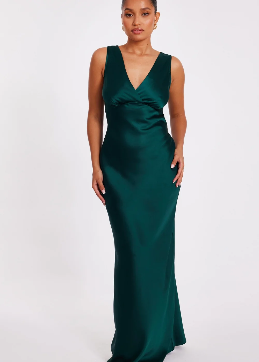 Quiz Green Petite Cowl Back Maxi Dress - 12 | Matalan Quiz Green Petite Cowl Back Maxi Dress - 12 | Matalan