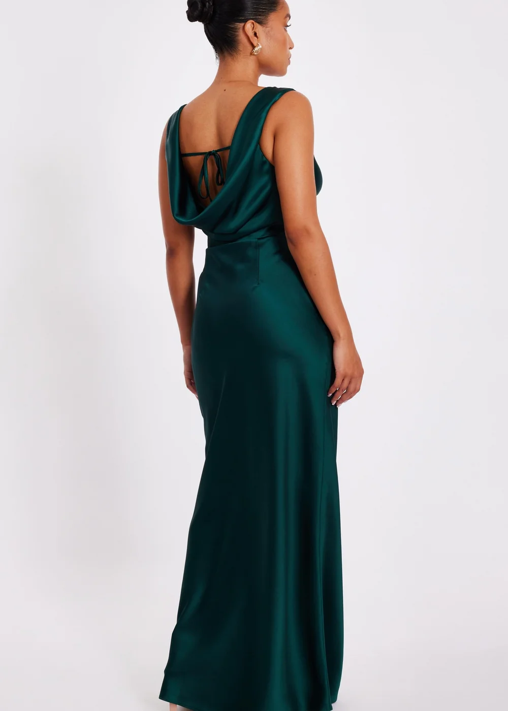Quiz Green Petite Cowl Back Maxi Dress - 12 | Matalan Quiz Green Petite Cowl Back Maxi Dress - 12 | Matalan
