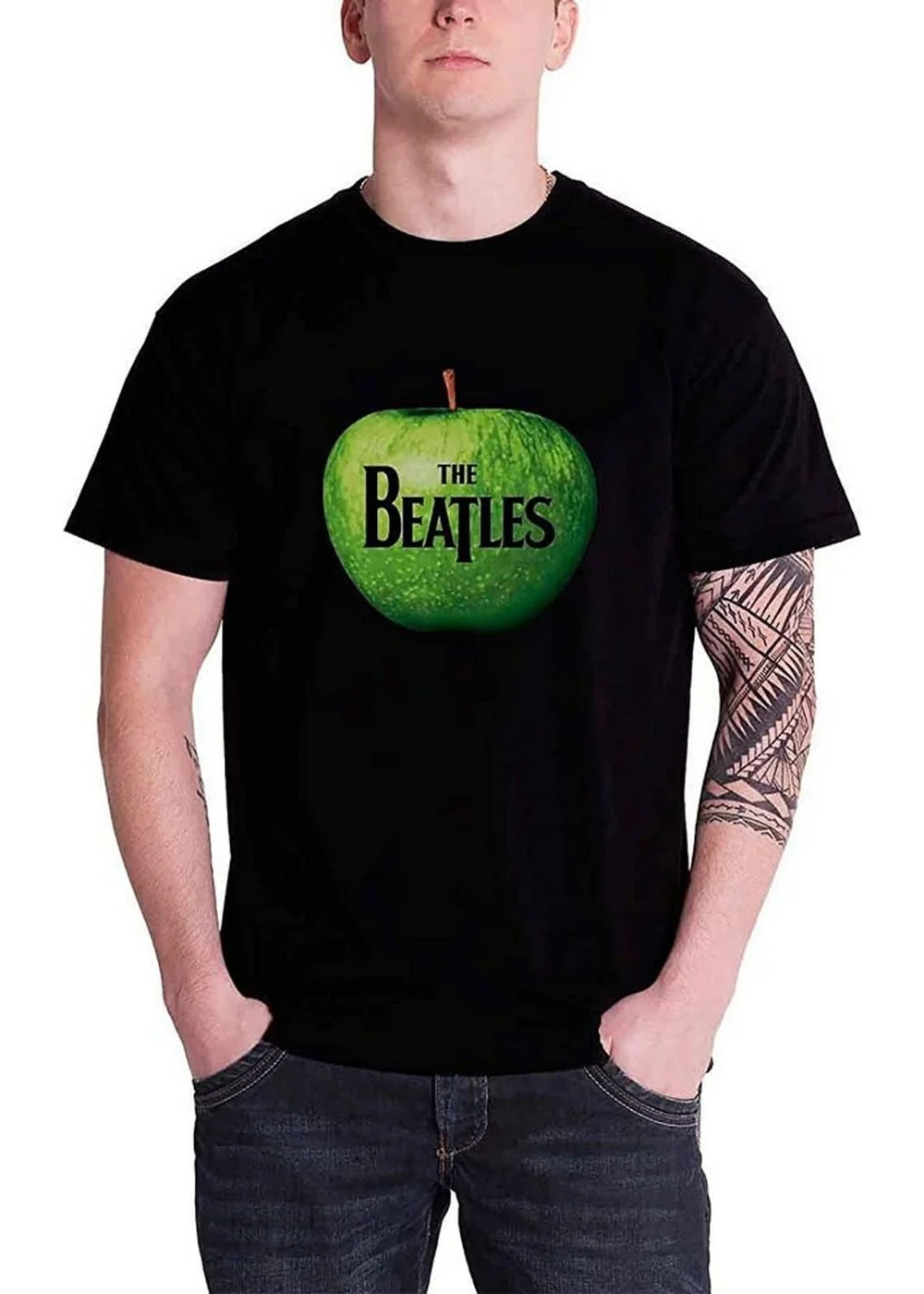 The Beatles Black Apple Logo T-Shirt - 2XL Image 1