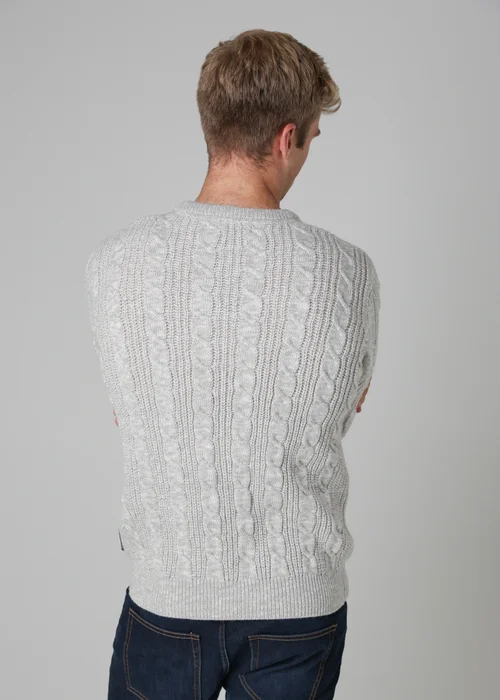 French Connection Ecru Cable Knit Crew Neck Jumper - S Image 2