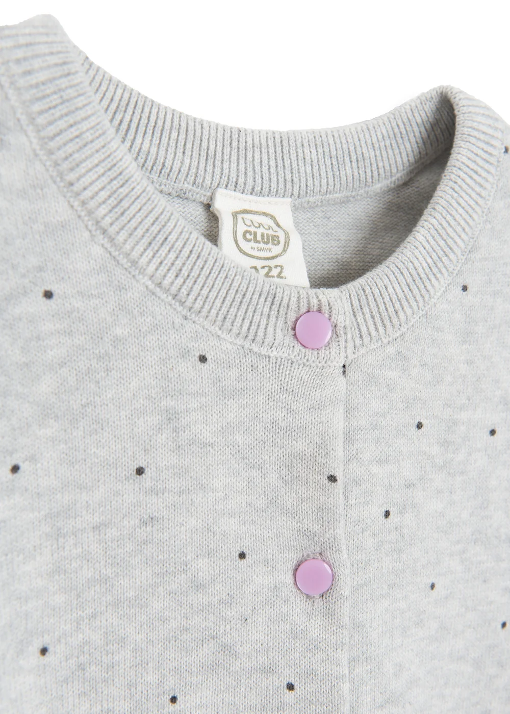 Cool Club Grey Button-Up Polka Dot Ruffle Shoulder Cardigan (3-8 yrs) - 3 Yrs Image 4