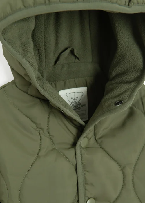 Cool Club Green Quilted Hooded Button-Up Jacket (3-24 mnths) - 9-12 months Image 3