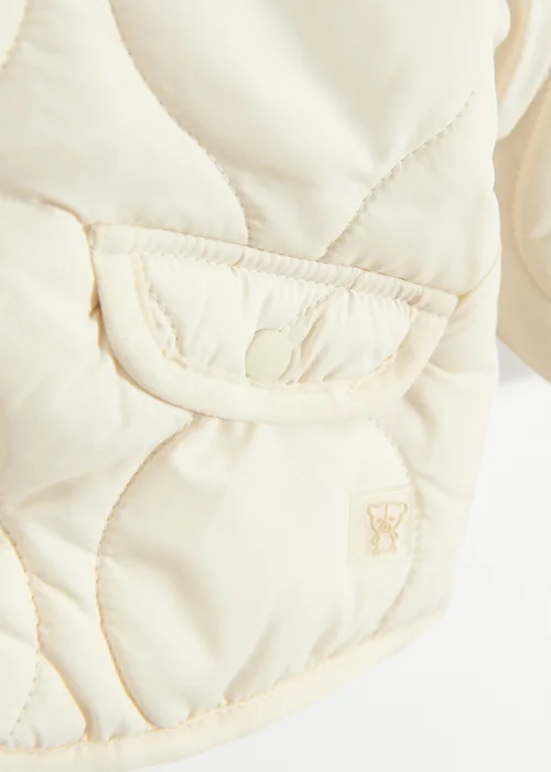 Cool Club White Quilted Hooded Button-Up Jacket (3-24 mnths) - 6-9 months Image 3